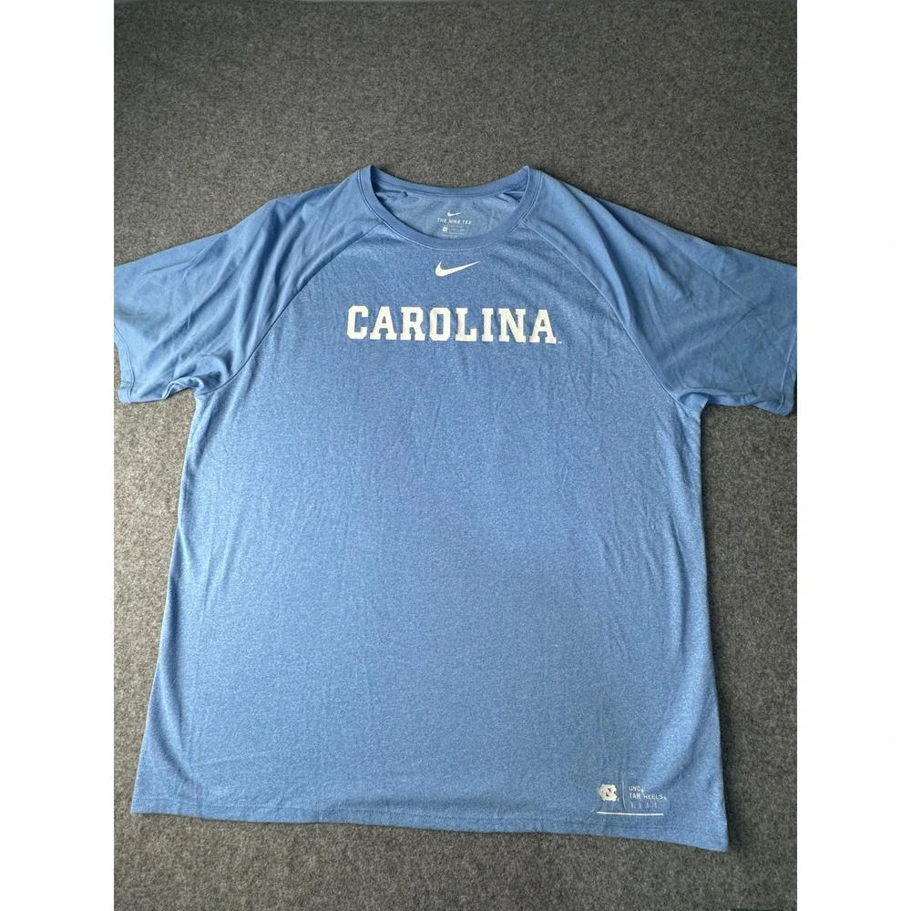 Nike UNC Tar Heels Mens XXL Blue Carolina Athletic Cut T-Shirt FA180104NIG